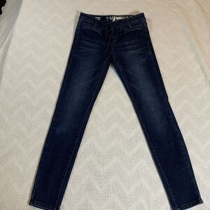 Volcom Womens Jeans Size 25 Dark Denim Super Stoned Skinny Ankle Laced No Zip
